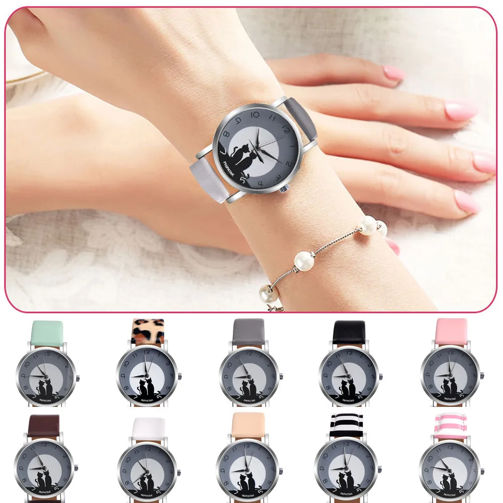 New Fashion Lovely Cat Pattern Casual Leather Band Watches Women Wristwatches Quartz Watch Clock Relogio Feminino DropShip Fi
New Fashion Lovely Cat Pattern Casual Leather Band Watches Women Wristwatches Quartz Watch Clock Relogio Feminino DropShip Fi