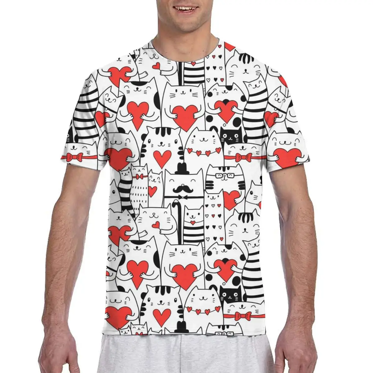 Black White Cats Holding Hearts T shirt Man T-shirt 2020 Summer Round Neck Tshirts Tee Shirts Men Streetwear Short Sleeve
Black White Cats Holding Hearts T shirt Man T-shirt 2020 Summer Round Neck Tshirts Tee Shirts Men Streetwear Short Sleeve
