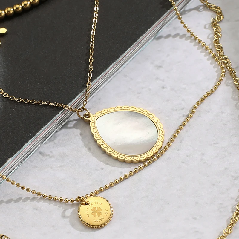 Lace drop shell necklace European and American style fashion atmosphere clavicle chain IPG18K gold retro ladies necklace
Lace drop shell necklace European and American style fashion atmosphere clavicle chain IPG18K gold retro ladies necklace