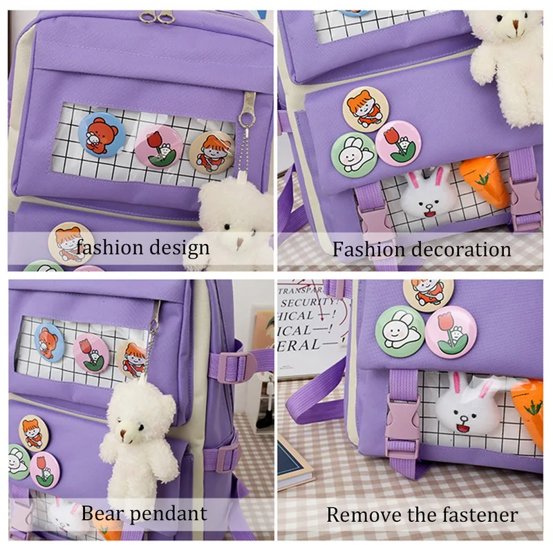 4 Pcs Set Backpacks Cute School Bags For Teenage Girls Women Backpack Casual Canvas Teen Student Shoulder Bags Mochila Escolar
4 Pcs Set Backpacks Cute School Bags For Teenage Girls Women Backpack Casual Canvas Teen Student Shoulder Bags Mochila Escolar