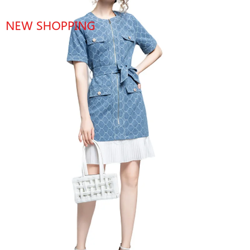 Fashion Denim Dresses Spring Autumn Lace Up A-line Dress Women Party Elegant O Neck Button Ladies Lace Patchwork Dress Vestidos
Fashion Denim Dresses Spring Autumn Lace Up A-line Dress Women Party Elegant O Neck Button Ladies Lace Patchwork Dress Vestidos