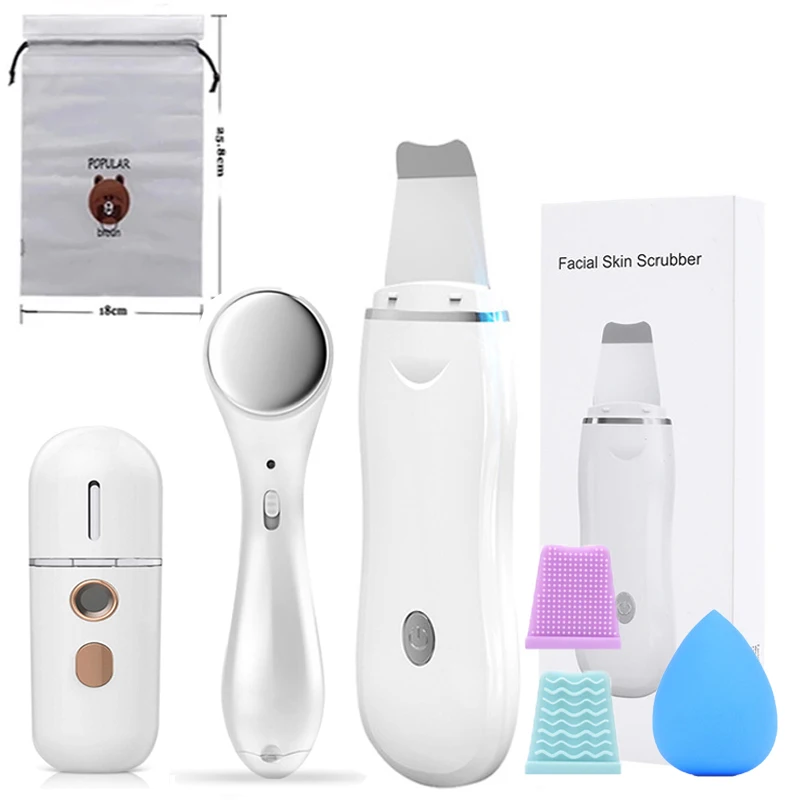 Ultrasonic Skin Scrubber Pore Cleaner Kit Facial Ion Deep Face Cleaning Sonic Peeling Device EMS Facial Massager Tools
Ultrasonic Skin Scrubber Pore Cleaner Kit Facial Ion Deep Face Cleaning Sonic Peeling Device EMS Facial Massager Tools