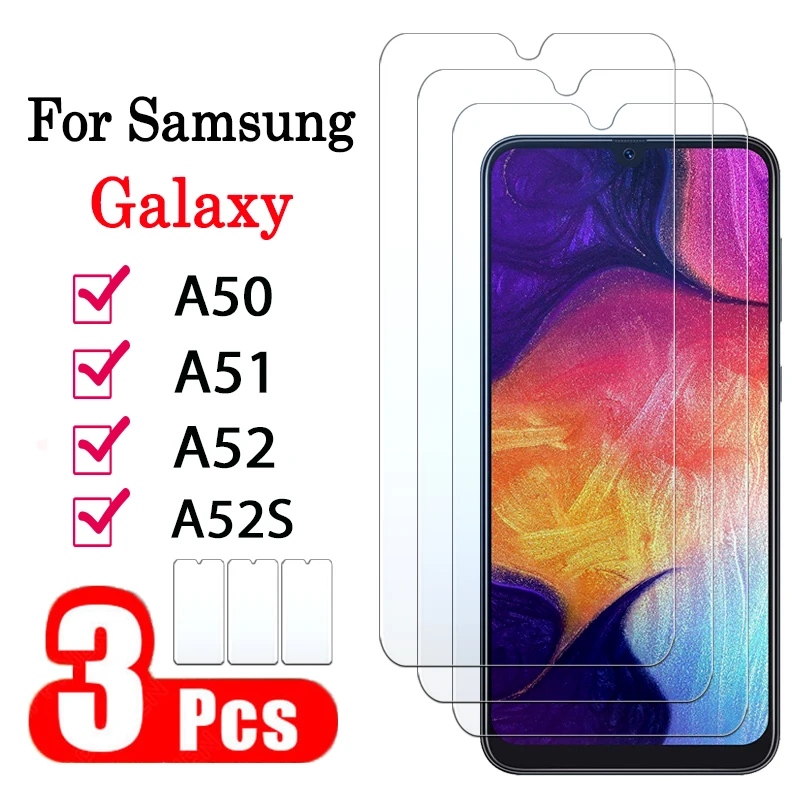 Защитное стекло для samsung galaxy а50 a51 a52 a52s a 50 51 52 52s 4g 5g 3 шт.|Защитные стёкла и плёнки