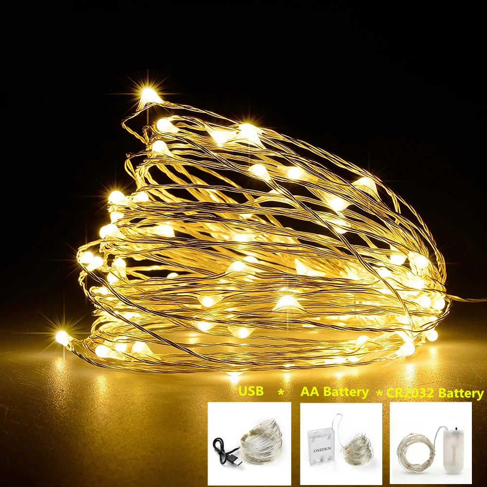 LED Strip 5m-10m Led Fairy Light String Outdoor Garland Christmas Wedding Party Decoration USB Battery Operated silver Copper
LED Strip 5m-10m Led Fairy Light String Outdoor Garland Christmas Wedding Party Decoration USB Battery Operated silver Copper