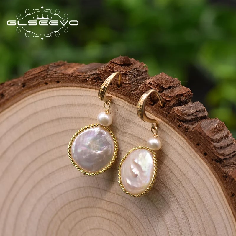 GLSEEVO Natural Freshwater Baroque White Big Pearl Drop Earrings Wedding Gift Handmade Minimalist Jewelry Oorbel GE0995
GLSEEVO Natural Freshwater Baroque White Big Pearl Drop Earrings Wedding Gift Handmade Minimalist Jewelry Oorbel GE0995