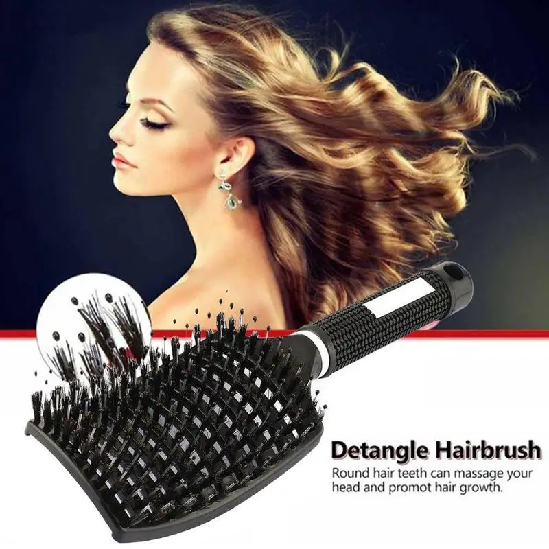 Bristle And Nylon Detangle Hairbrush Women Hair Scalp Massage Comb Wet Hair Brush For Hair Salon
Bristle And Nylon Detangle Hairbrush Women Hair Scalp Massage Comb Wet Hair Brush For Hair Salon