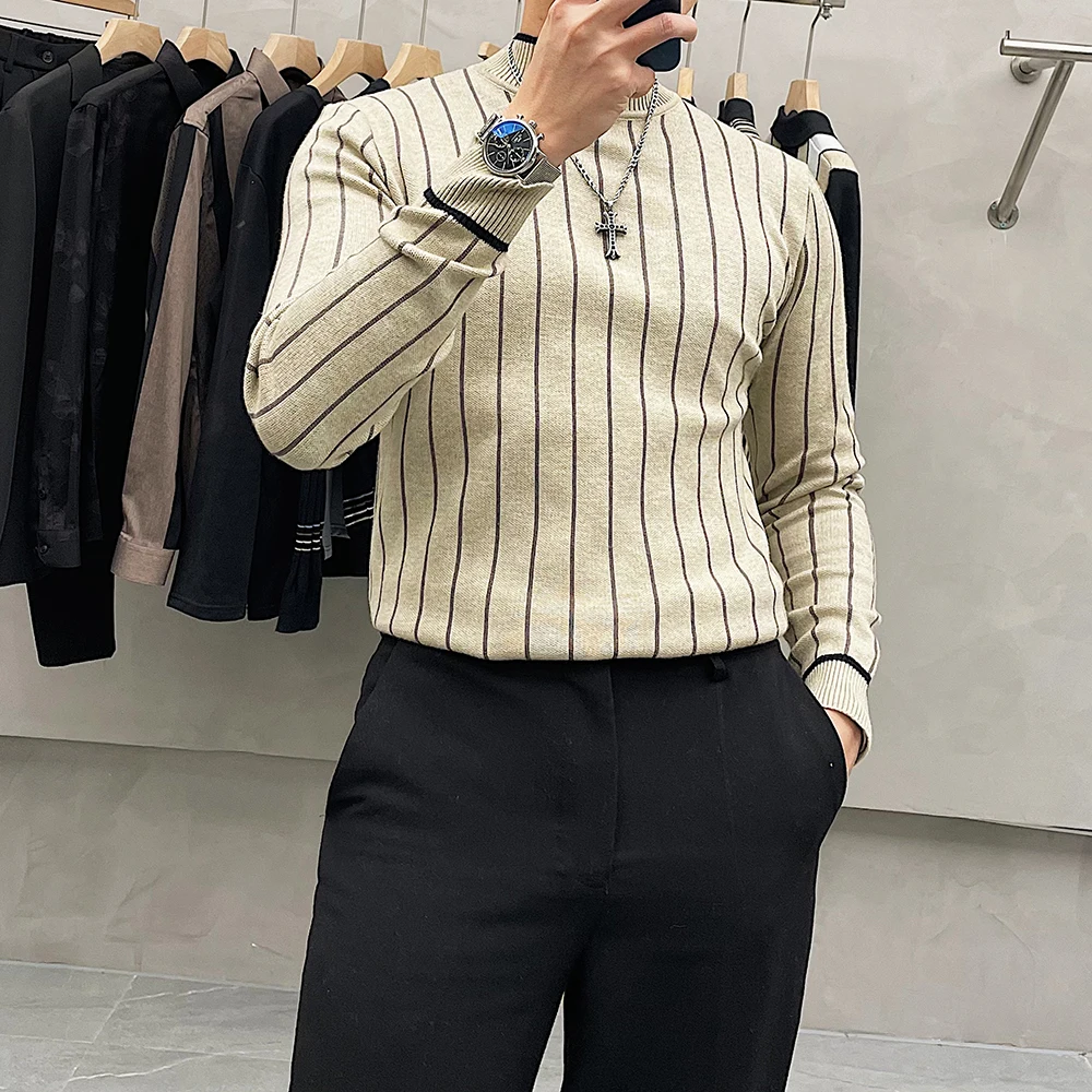 Mens Sweaters 2020 Winter Long Sleeve Warm Knitted Pullovers Fashion Striped Knitwear Tops Turtleneck Casual Pullover Homme
Mens Sweaters 2020 Winter Long Sleeve Warm Knitted Pullovers Fashion Striped Knitwear Tops Turtleneck Casual Pullover Homme