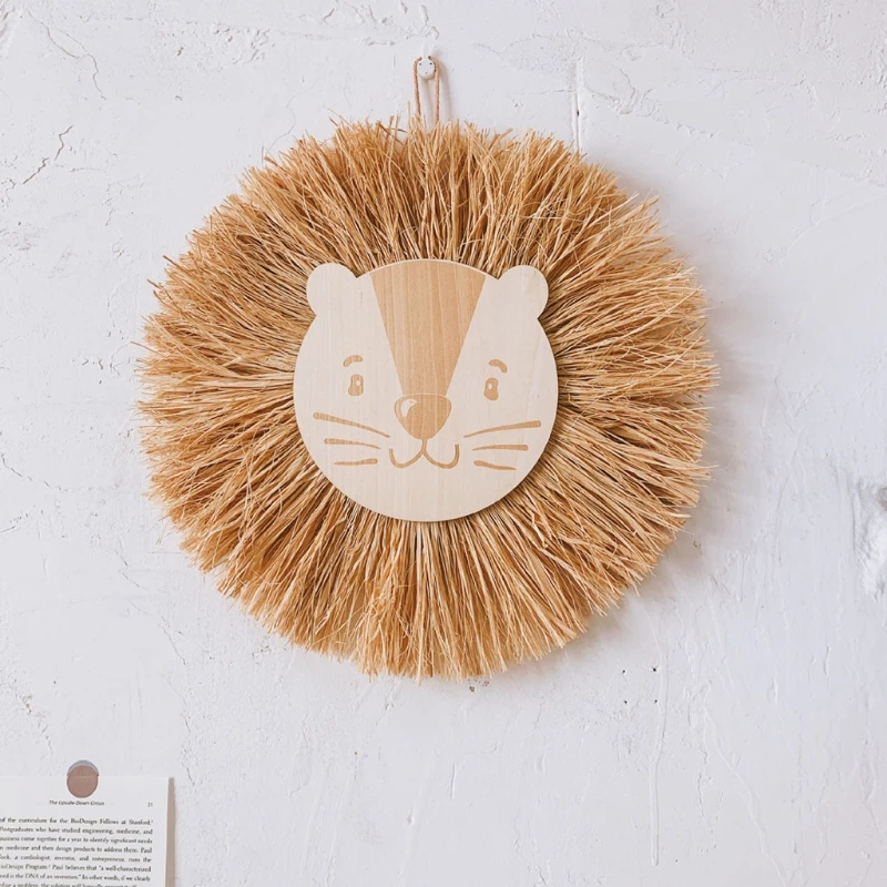 W3JF Nordic Style Weaving Straw Wall Pendant Hand Woven Cartoon Wooden Animal Head Ornaments Children Room Hanging Decorations
W3JF Nordic Style Weaving Straw Wall Pendant Hand Woven Cartoon Wooden Animal Head Ornaments Children Room Hanging Decorations