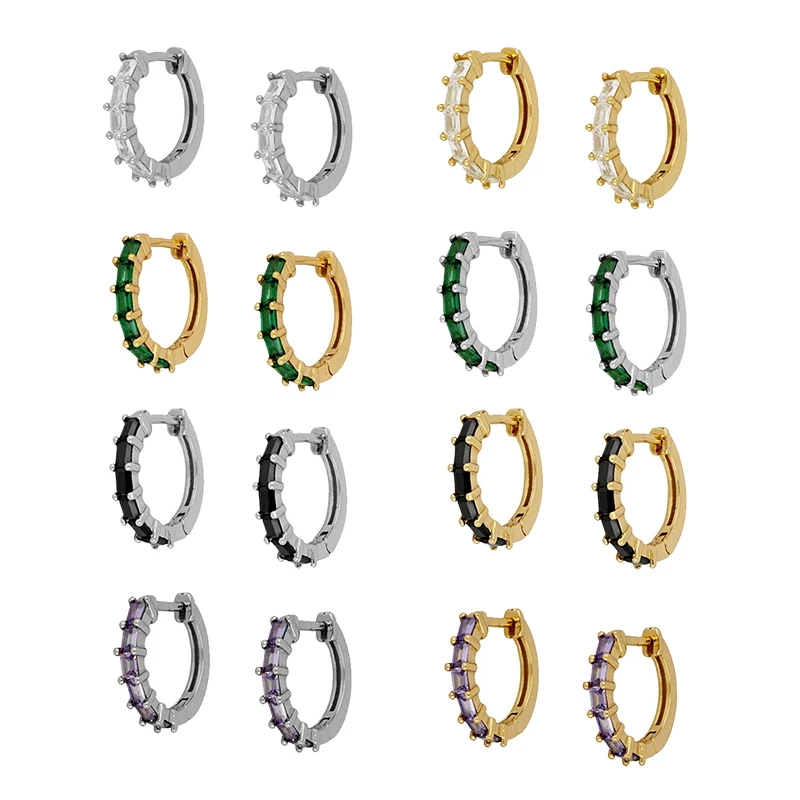 925 Silver Ear Buckle Earring Sparkling Rainbow Crystal Hoop Earrings For Women lovers' Girl Piercing Fashion Pendientes Gifts
925 Silver Ear Buckle Earring Sparkling Rainbow Crystal Hoop Earrings For Women lovers' Girl Piercing Fashion Pendientes Gifts
