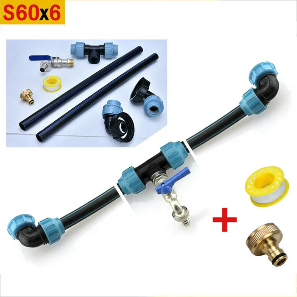 IBC Water Tank Adapter Side By Side Connection S60x6 Elbow Tee Connector With PE Pipe Garden Water Connectors Drain Adapter
IBC Water Tank Adapter Side By Side Connection S60x6 Elbow Tee Connector With PE Pipe Garden Water Connectors Drain Adapter