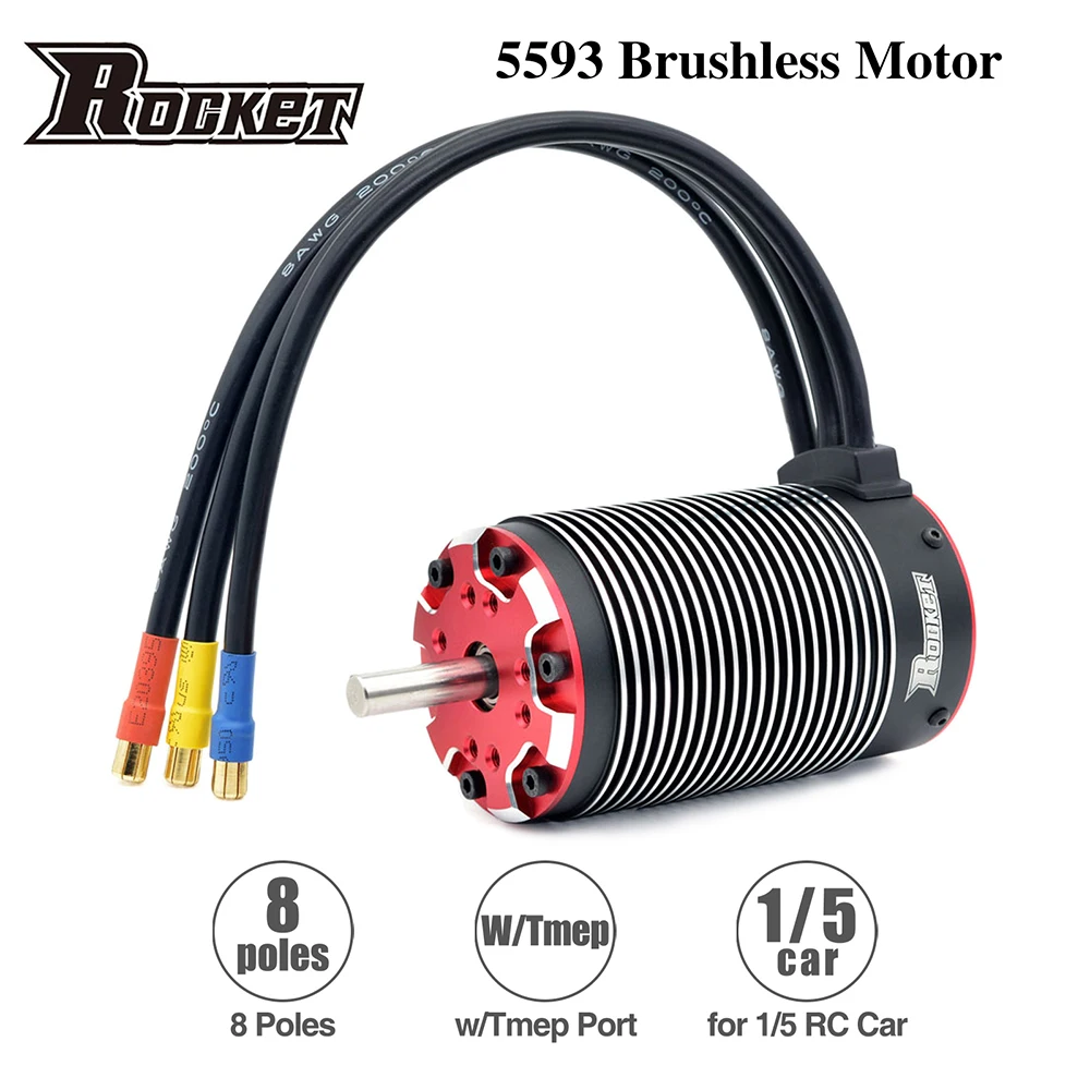 Rocket 5593 680KV 880KV 1090KV Sensorless Brushless Motor Built-in Temperature Sensor Port for 1/6 1/7 RC Monster Buggy Baja Car
Rocket 5593 680KV 880KV 1090KV Sensorless Brushless Motor Built-in Temperature Sensor Port for 1/6 1/7 RC Monster Buggy Baja Car