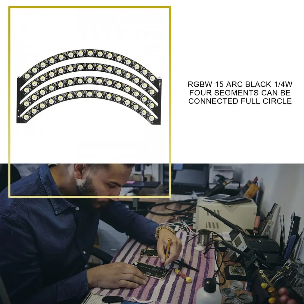 SK6812 RGBW 1/4 15 Arc Full Color Ring LEDs With Integrated Drivers Light Development Board Lamp Panel Module
SK6812 RGBW 1/4 15 Arc Full Color Ring LEDs With Integrated Drivers Light Development Board Lamp Panel Module