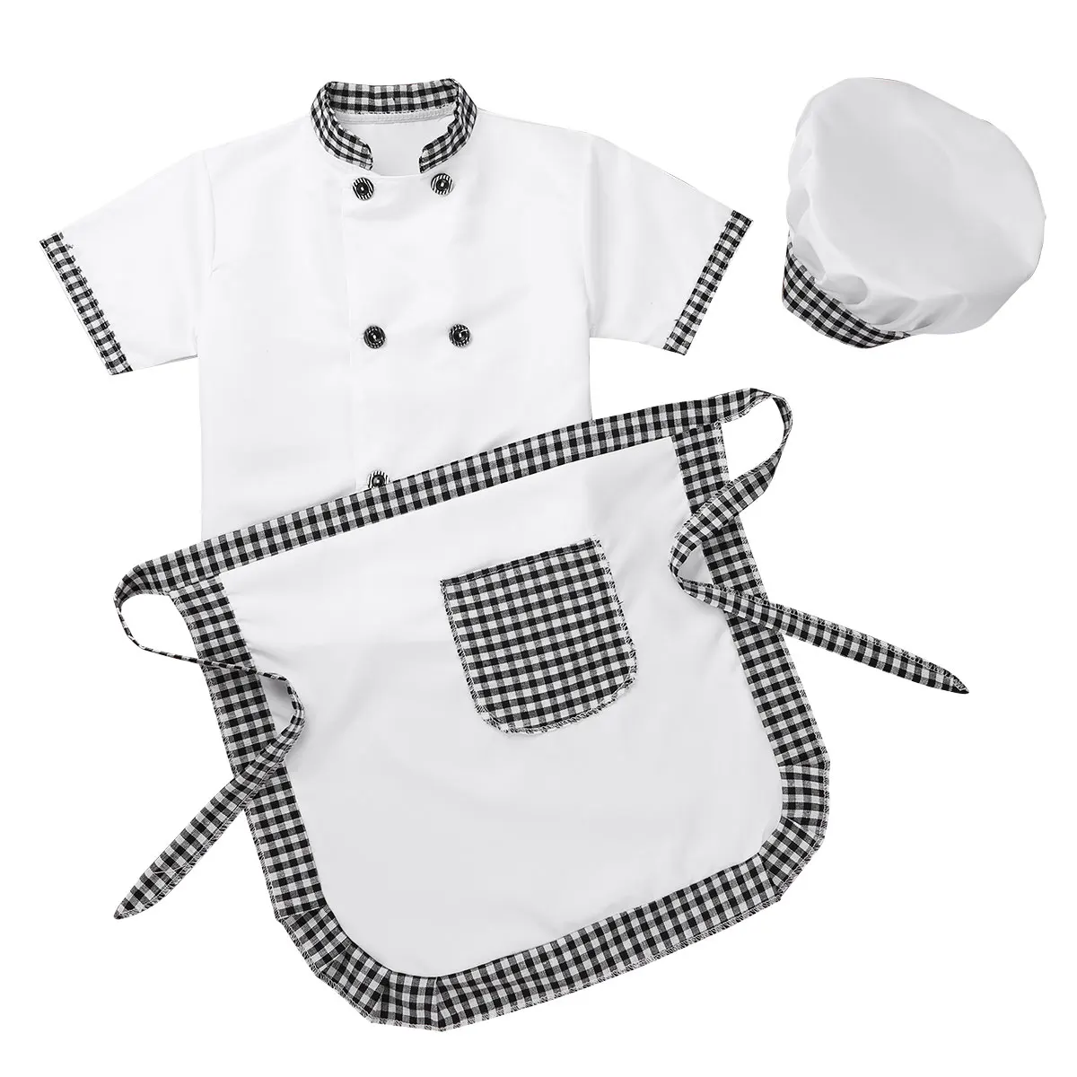Детский костюм шеф-повара Униформа куртка шапка детская одежда для косплея кухни