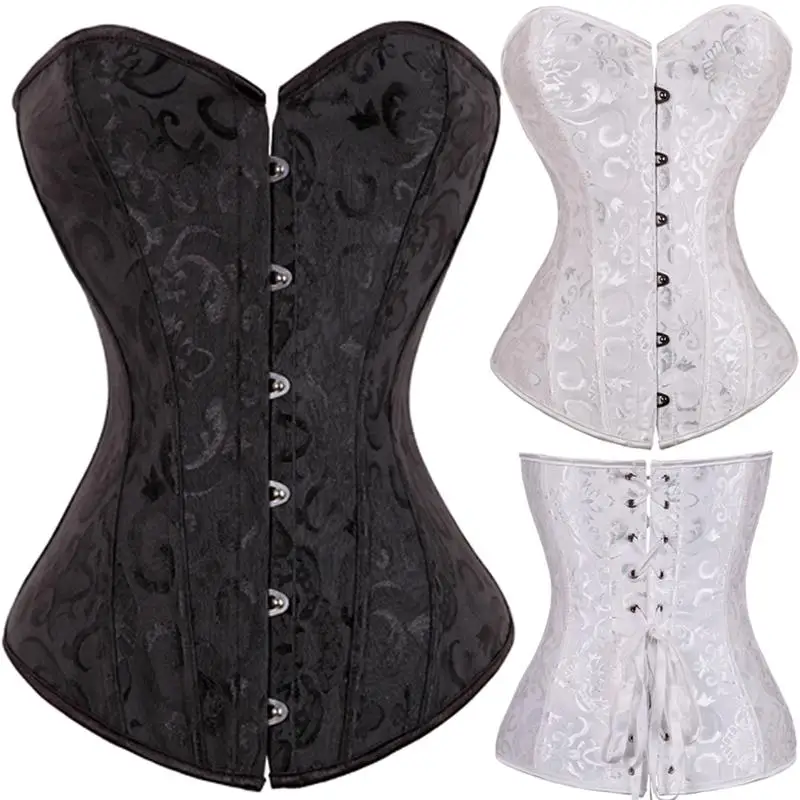 Black/White Sexy Boned Waist Trainer Brocade Corsets Bustiers Embroidery Lace Up Corselet Gothic Plus Size S-6XL Body Shaper
Black/White Sexy Boned Waist Trainer Brocade Corsets Bustiers Embroidery Lace Up Corselet Gothic Plus Size S-6XL Body Shaper