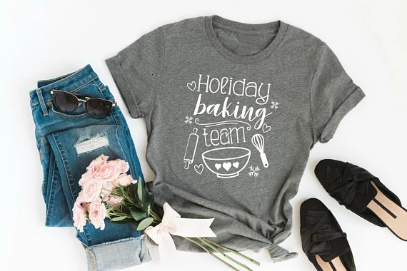Holiday Baking Team Graphic Christmas t-Shirt funny bowl Spoon graphic women fashion festival gift funny tees girl tops- K425
Holiday Baking Team Graphic Christmas t-Shirt funny bowl Spoon graphic women fashion festival gift funny tees girl tops- K425