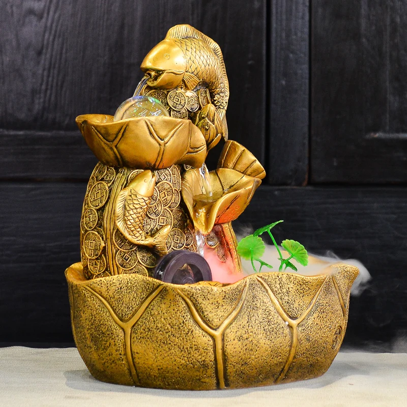 220V Feng Shui Lucky Fountain Home decoration Indoor Water Fountains Office Desktop Waterfall Decoration Gift Golden Resin Craft
220V Feng Shui Lucky Fountain Home decoration Indoor Water Fountains Office Desktop Waterfall Decoration Gift Golden Resin Craft