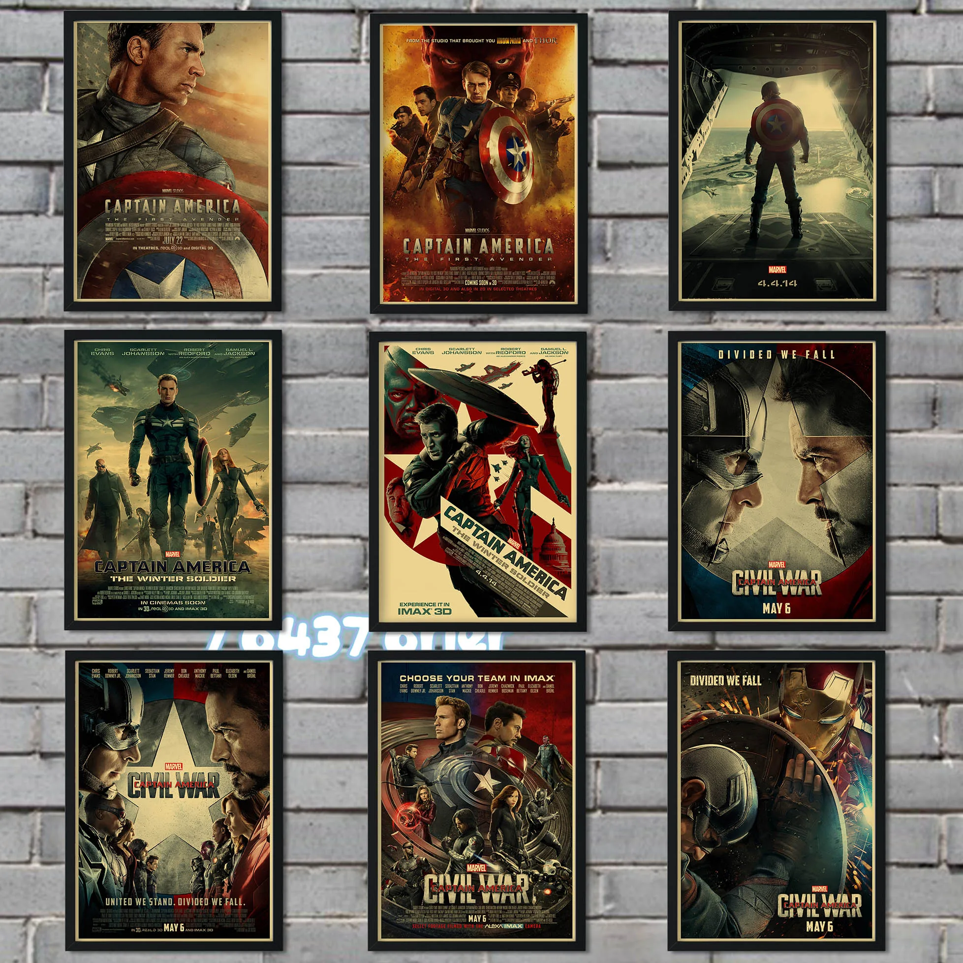 Avengers Captain America серия Marvel фильм железный человек ретро искусство крафт бумага