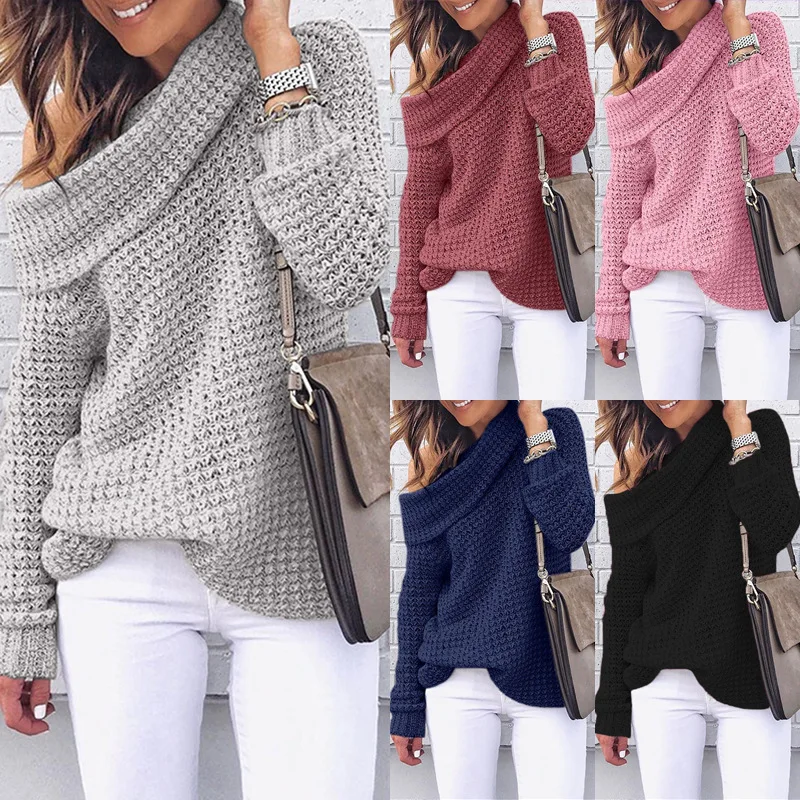 Autumn Off Shoulder Sweater Women Pullover Sweater Warm Winter Knitted Sweater Ladies Long Sleeve Women Loose Sweater Female
Autumn Off Shoulder Sweater Women Pullover Sweater Warm Winter Knitted Sweater Ladies Long Sleeve Women Loose Sweater Female