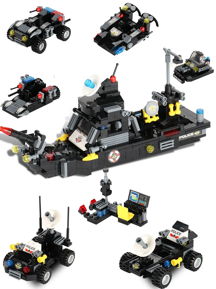 City SWAT Team Building Block chariot Helicopter Truck Assemble block Compatible Police Toys for kids | Игрушки и хобби