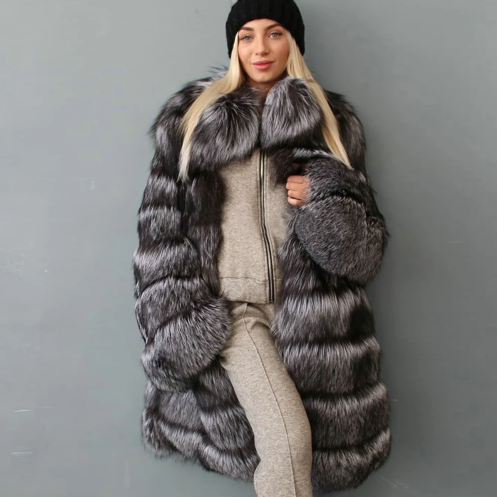 Women Long Real Silver Fox Fur Coat Stand Collar 2021 Winter New Full Pelt Natural Silver Fox Fur Coat Luxury Woman Fur Overcoat
Women Long Real Silver Fox Fur Coat Stand Collar 2021 Winter New Full Pelt Natural Silver Fox Fur Coat Luxury Woman Fur Overcoat
