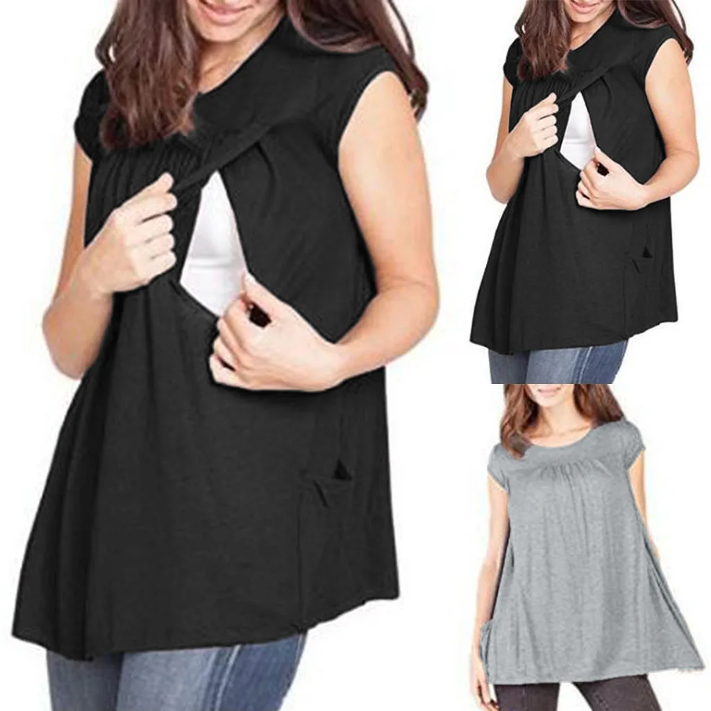 KEAIYOUHUO New Women Maternity Clothes Breastfeeding Clothes 2021 Summer Maternity Nursing Top Short Sleeves Blouse T-Shirt
KEAIYOUHUO New Women Maternity Clothes Breastfeeding Clothes 2021 Summer Maternity Nursing Top Short Sleeves Blouse T-Shirt