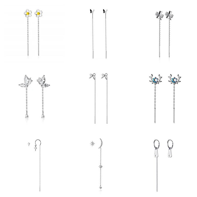INZATT Real 925 Sterling Silver Zircon Heart Moon Round Star Long Chain Tassel 14K Stud Earrings For Women Trendy Fine Jewelry
INZATT Real 925 Sterling Silver Zircon Heart Moon Round Star Long Chain Tassel 14K Stud Earrings For Women Trendy Fine Jewelry