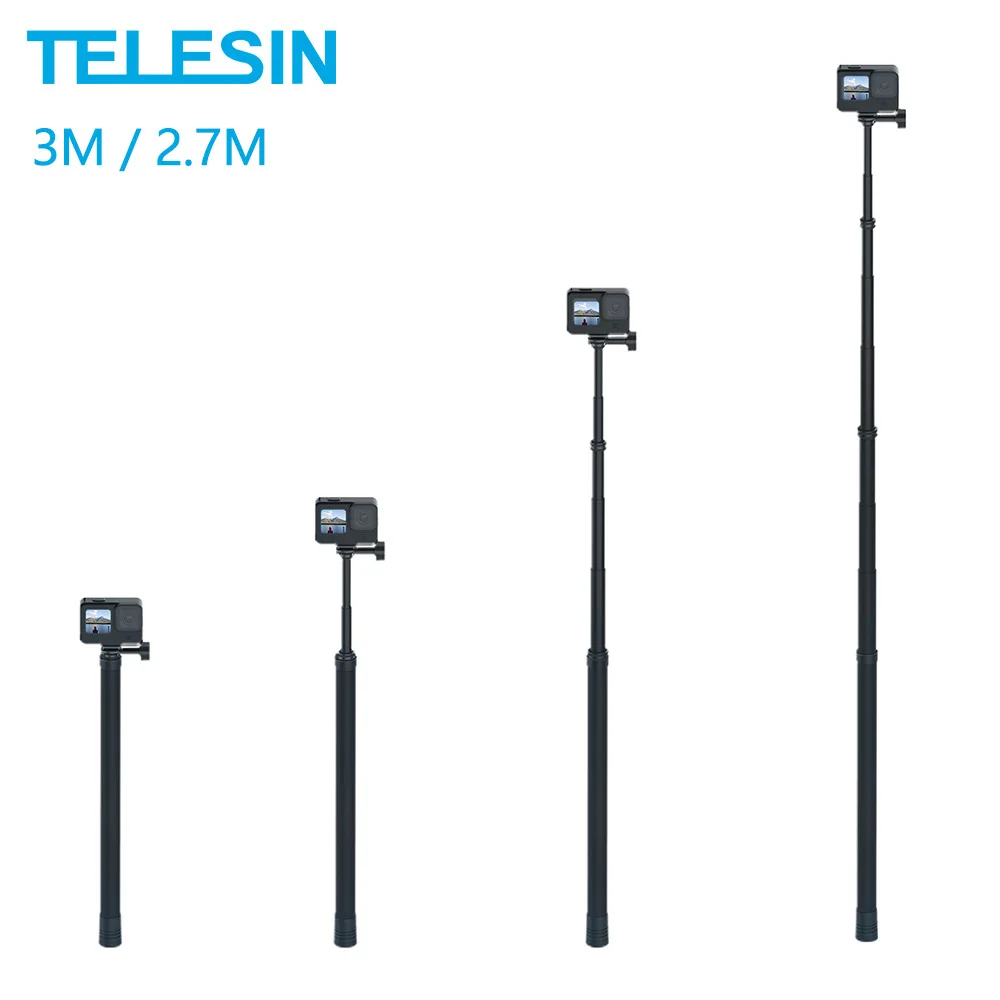 TELESIN 3M Extendable Monopod Carbon Fiber 2.7M Selfie Stick Adjustable For GoPro Hero 10 9 8 7 6 Max Insta360 Osmo Action Sjcam
TELESIN 3M Extendable Monopod Carbon Fiber 2.7M Selfie Stick Adjustable For GoPro Hero 10 9 8 7 6 Max Insta360 Osmo Action Sjcam