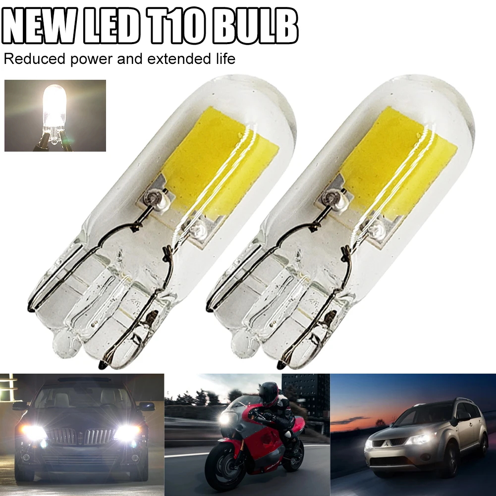 

2PCS W5W T10 LED Bulb 12V 1.2W 6000K White 100LM Car Interior Map Reading Dome Lamp License Plate Light Driving Side Marker