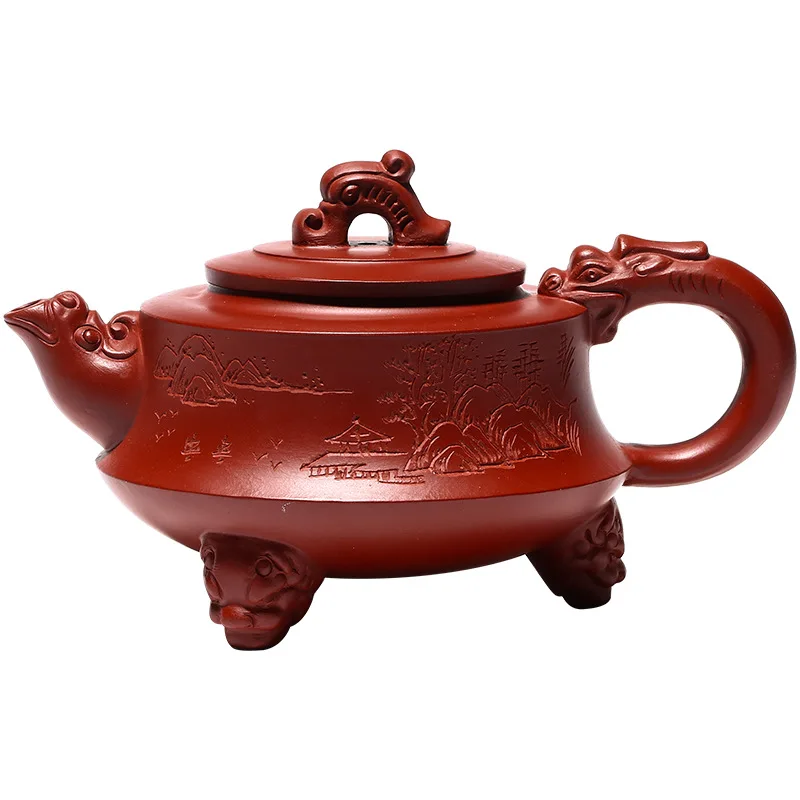Zhiyuan mining red robed purple clay teapot hand made three legged dragon zunpao teapot
Zhiyuan mining red robed purple clay teapot hand made three legged dragon zunpao teapot