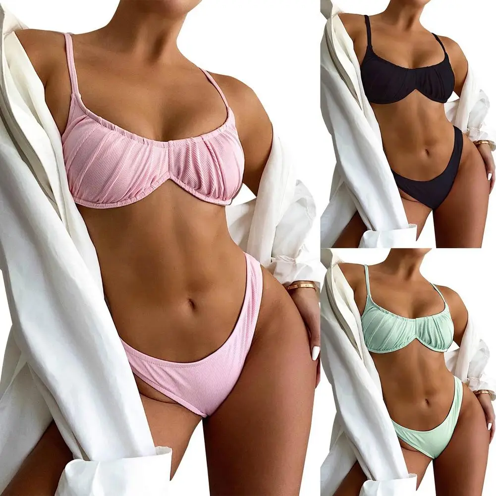 Ladies High Waist Bikini Pleated One-piece Women Swimsuit Female Beachwear Summer Swim Suit Lady Sexy Solid Color Micro Bikini
Ladies High Waist Bikini Pleated One-piece Women Swimsuit Female Beachwear Summer Swim Suit Lady Sexy Solid Color Micro Bikini