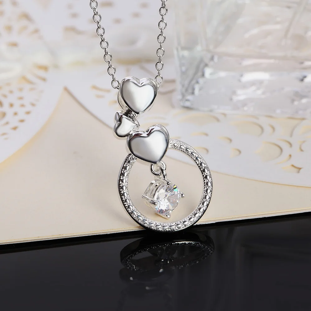 New in 925 Sterling Silver Heart Round Necklaces For Women Wedding Party Luxury Fashion Jewelry Christmas Female Accessories
New in 925 Sterling Silver Heart Round Necklaces For Women Wedding Party Luxury Fashion Jewelry Christmas Female Accessories