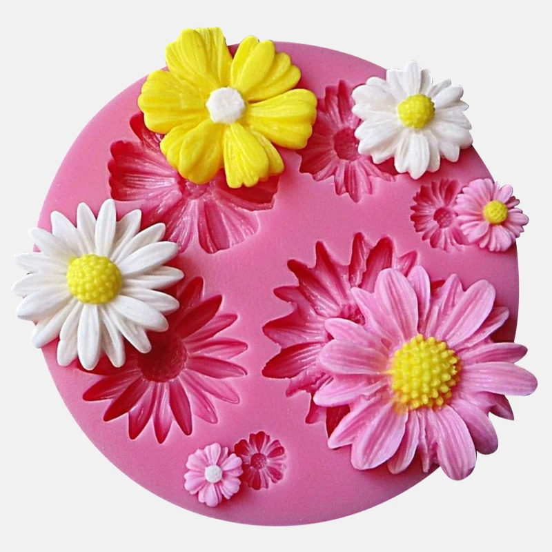 

3D Flower Fondant Silicone Cake Mold Baking Mould Cupcake Cookies Form Chocolate Candy Sugar Sunflower Cakes Decorating Tools