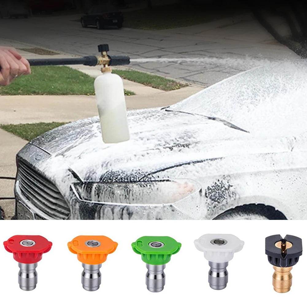 Adjustable Pressure Washer Spray Nozzle Tips 1/4 Quick Release Snow Foam Lance, 5 Nozzles
Adjustable Pressure Washer Spray Nozzle Tips 1/4 Quick Release Snow Foam Lance, 5 Nozzles