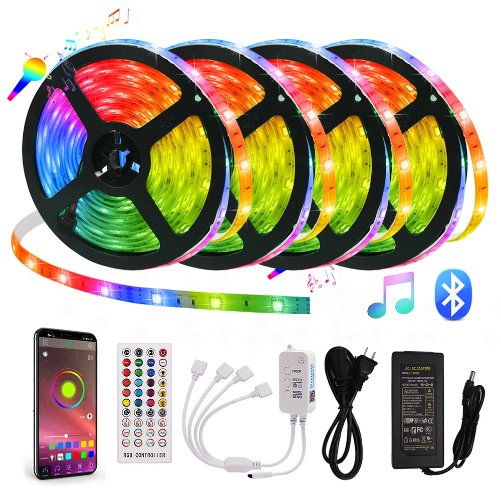 4 х 5-метровая Светодиодная лента RGB с Bluetooth музыкальный контроллер RGB SMD 5050 30 светодиодов/м Водонепроницаемый Светодиодная лента + 12V 6A EU/US/UK US М...
4 х 5-метровая Светодиодная лента RGB с Bluetooth музыкальный контроллер RGB SMD 5050 30 светодиодов/м Водонепроницаемый Светодиодная лента + 12V 6A EU/US/UK US М...