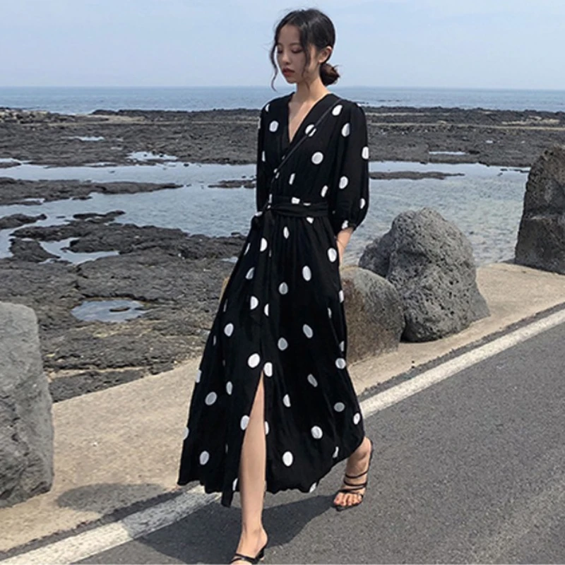 Dress Fashion Women Polka Dot Boho Long Party Empire Sundress Sleeve Beach Casual Half
Dress Fashion Women Polka Dot Boho Long Party Empire Sundress Sleeve Beach Casual Half