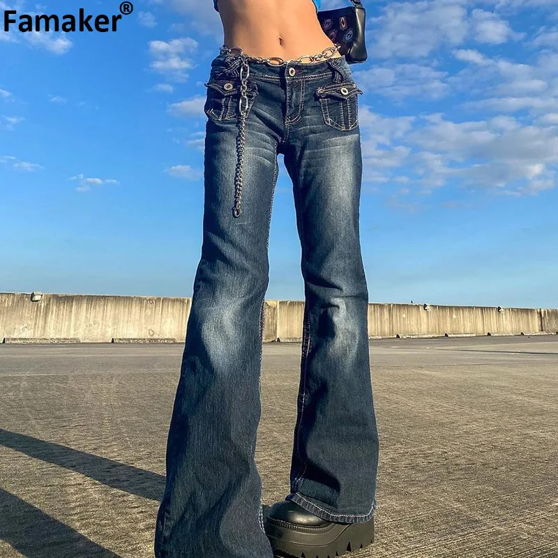 Женские джинсы-карго Famaker, уличные штаны в стиле панк с низкой талией, Y2K, 2021
Женские джинсы-карго Famaker, уличные штаны в стиле панк с низкой талией, Y2K, 2021