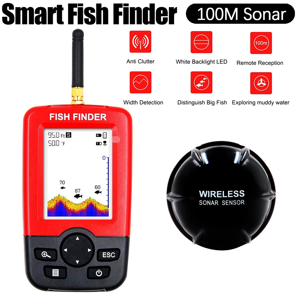 Smart Fish Finder Wireless Echo-sounder Fishing Helper Depth 100M Sonar Sensor Echo Sounder Fishfinder Lake Sea Fishing
Smart Fish Finder Wireless Echo-sounder Fishing Helper Depth 100M Sonar Sensor Echo Sounder Fishfinder Lake Sea Fishing