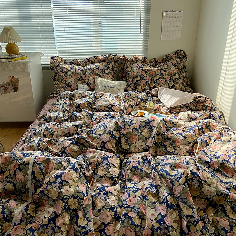 OXYGEN Cotton Printed Bedding Set Pastoral Duvet Cover 220x240 Twin Queen King Size Home Textile Fitted Sheet Set 4pcs
OXYGEN Cotton Printed Bedding Set Pastoral Duvet Cover 220x240 Twin Queen King Size Home Textile Fitted Sheet Set 4pcs