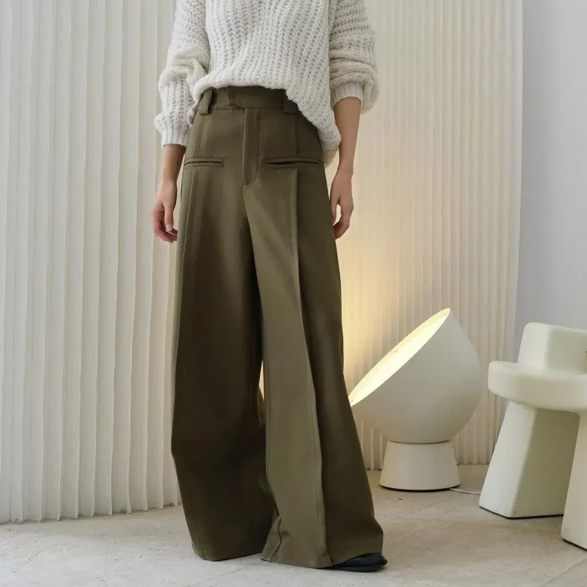 SuperAen 2022 Spring New Fashion High Waist Wide Leg Trousers with Loose Office Lady Solid Full Length Pants Women
SuperAen 2022 Spring New Fashion High Waist Wide Leg Trousers with Loose Office Lady Solid Full Length Pants Women