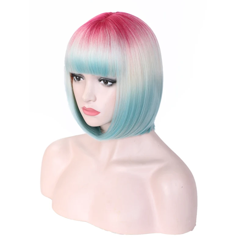 Lanyi Short Bob Hair Wigs For Wome Colorful Synthetic Hair with Bangs 12 Inches Soft HairHeat Resistant Fibers Natiral Daily Wig
Lanyi Short Bob Hair Wigs For Wome Colorful Synthetic Hair with Bangs 12 Inches Soft HairHeat Resistant Fibers Natiral Daily Wig
