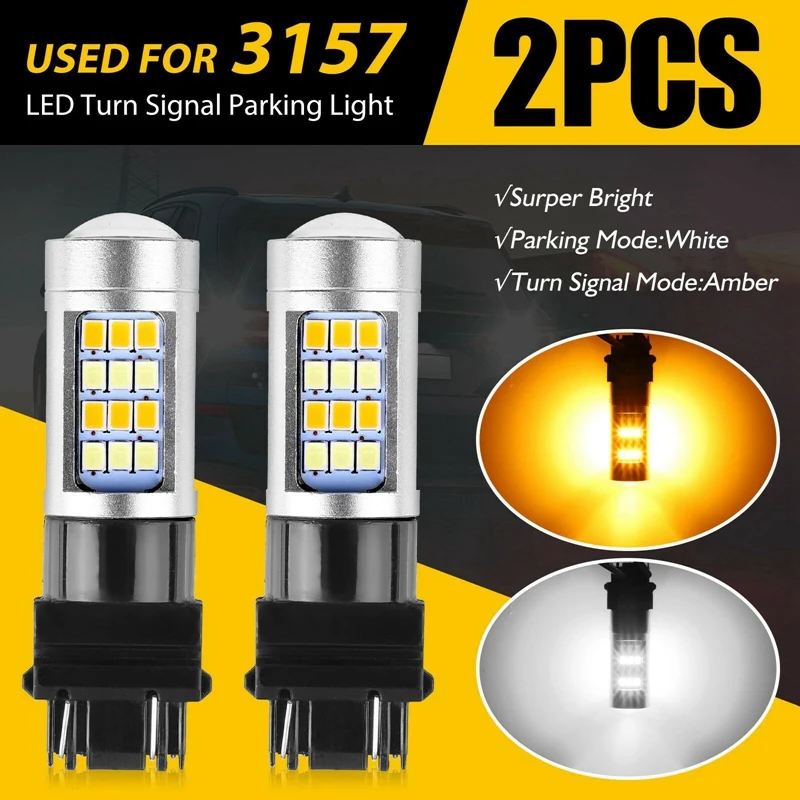 2X Error Free White/Amber 3157 42SMD 3528 LED DRL Switchback Turn Signal Parking Light Bulb
2X Error Free White/Amber 3157 42SMD 3528 LED DRL Switchback Turn Signal Parking Light Bulb