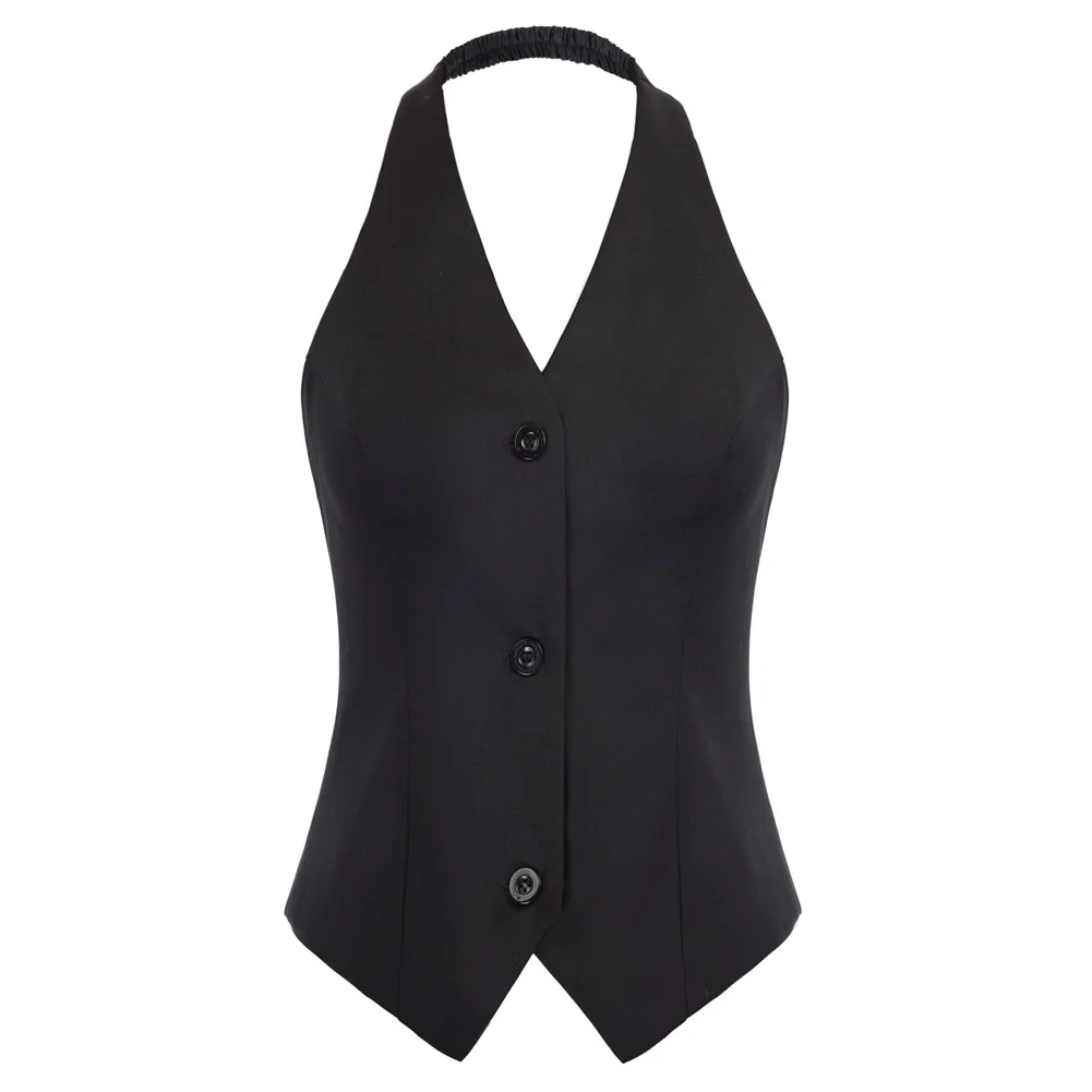 Women Halter Vest Backless Coats Spring Clothes New 2021 V-Neck Single Breasted Handkerchief Hem Coat Casual Sexy Ladies
Women Halter Vest Backless Coats Spring Clothes New 2021 V-Neck Single Breasted Handkerchief Hem Coat Casual Sexy Ladies