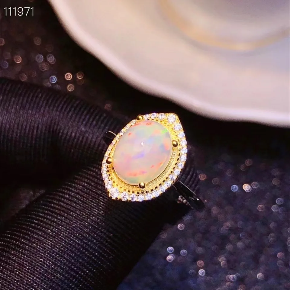 

Высокое качество простой стильный личность 100% реальный и естественный опал кольцо 925 пробы Серебряное кольцо с опалом