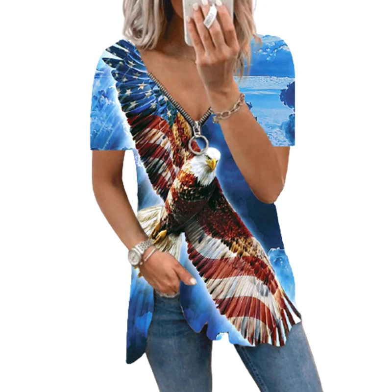 2021 Summer Clothes for Women Trendy V Neck Zipper Graphic Print Tops Mujer Short Sleeve Casual Plus Size Streetwear Tee T Shirt
2021 Summer Clothes for Women Trendy V Neck Zipper Graphic Print Tops Mujer Short Sleeve Casual Plus Size Streetwear Tee T Shirt