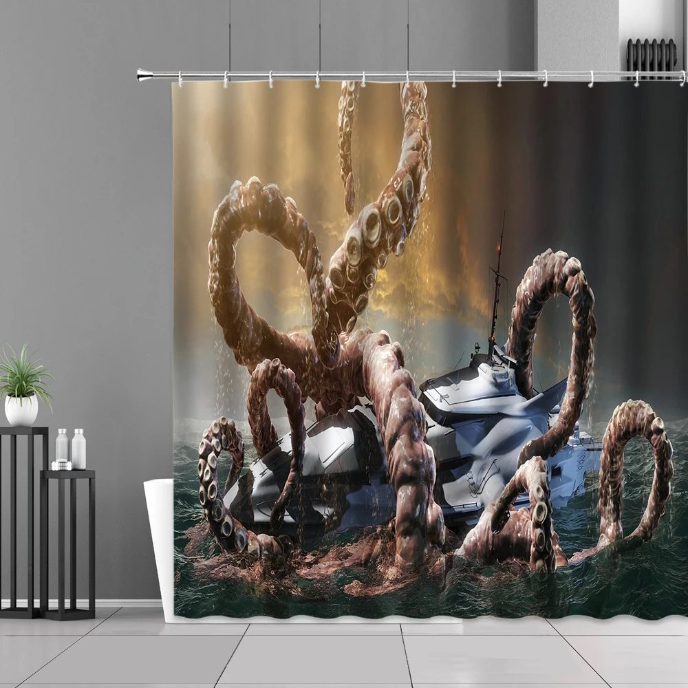 Funny Octopus Bath Curtain Underwater World Animal Bathroom Decor Hanging Curtains Bathtub Partition Waterproof Polyester Fabric
Funny Octopus Bath Curtain Underwater World Animal Bathroom Decor Hanging Curtains Bathtub Partition Waterproof Polyester Fabric