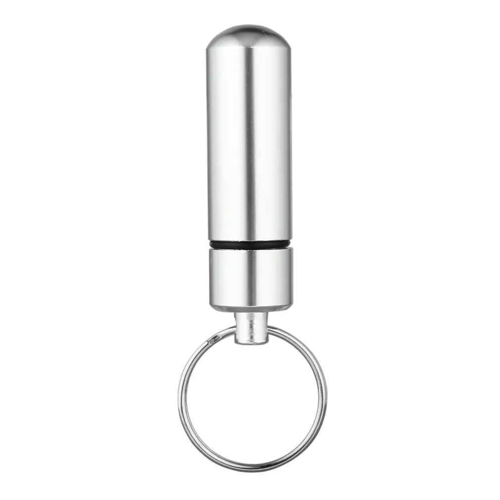 Mini Portable Waterproof Aluminum Silver Pill Box Case Bottle Cache Drug Holder Container With Key-Chain Key Holder
Mini Portable Waterproof Aluminum Silver Pill Box Case Bottle Cache Drug Holder Container With Key-Chain Key Holder