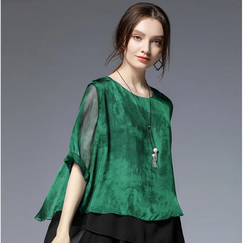 LANMREM Women Green Big Size Chiffon T-shirt Round Neck Short Sleeve Lady Fashion Tide Summer 2021 New Arrivals 2E1802
LANMREM Women Green Big Size Chiffon T-shirt Round Neck Short Sleeve Lady Fashion Tide Summer 2021 New Arrivals 2E1802