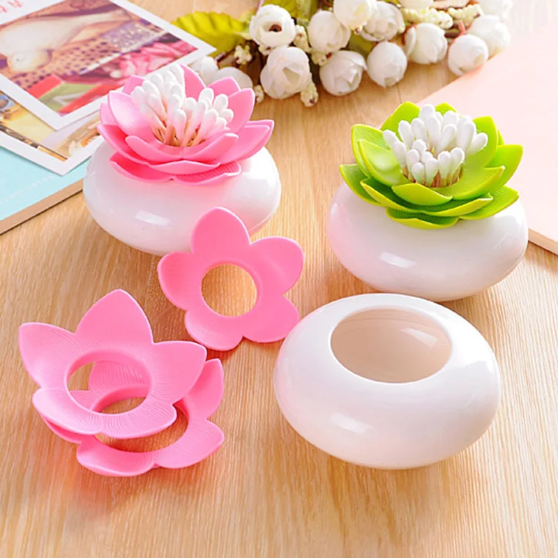 Creative Plastic Cotton swab box lotus cotton bud toothpick holder base Cotton Buds Case Mini Storage Jar Organizer Home Decor
Creative Plastic Cotton swab box lotus cotton bud toothpick holder base Cotton Buds Case Mini Storage Jar Organizer Home Decor