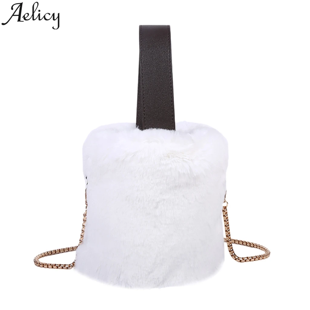 Фото Aelicy маленькие сумки через плечо для женщин Дамская новая модная плюшевая сумка