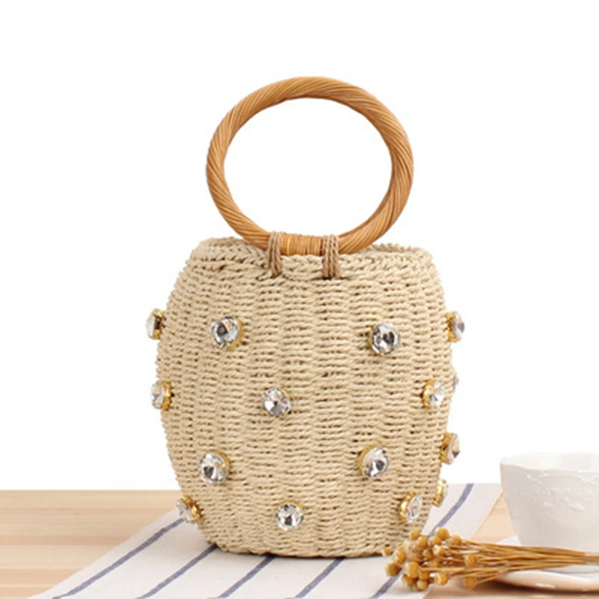 Bucket hand-woven bag new cylinder hand-carried straw woven bag seaside fashion holiday leisure beach bag
Bucket hand-woven bag new cylinder hand-carried straw woven bag seaside fashion holiday leisure beach bag